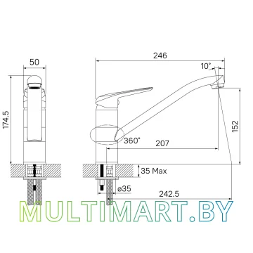 Смеситель IDDIS Male MALBL00i05 (черный) картинка 3